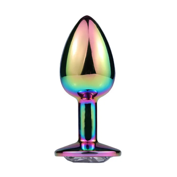 Sexyland Female Sex Toys Sexyland Chroma Rainbow Metal Butt Plug With Round Gem Small