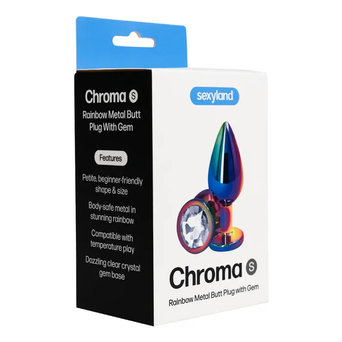 Sexyland Female Sex Toys Sexyland Chroma Rainbow Metal Butt Plug With Round Gem Small