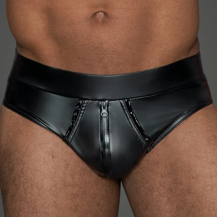 Vibrators Noir Handmade Powerwetlook Zipper Briefs Noir Handmade