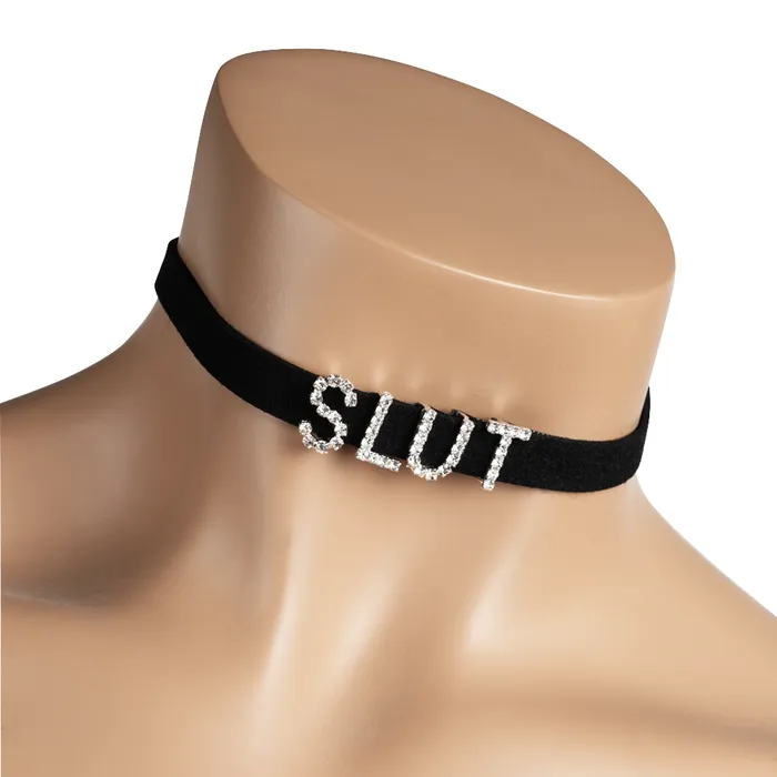 Western Fashion Slut Diamante Letter Choker Western Fashion Vibrators
