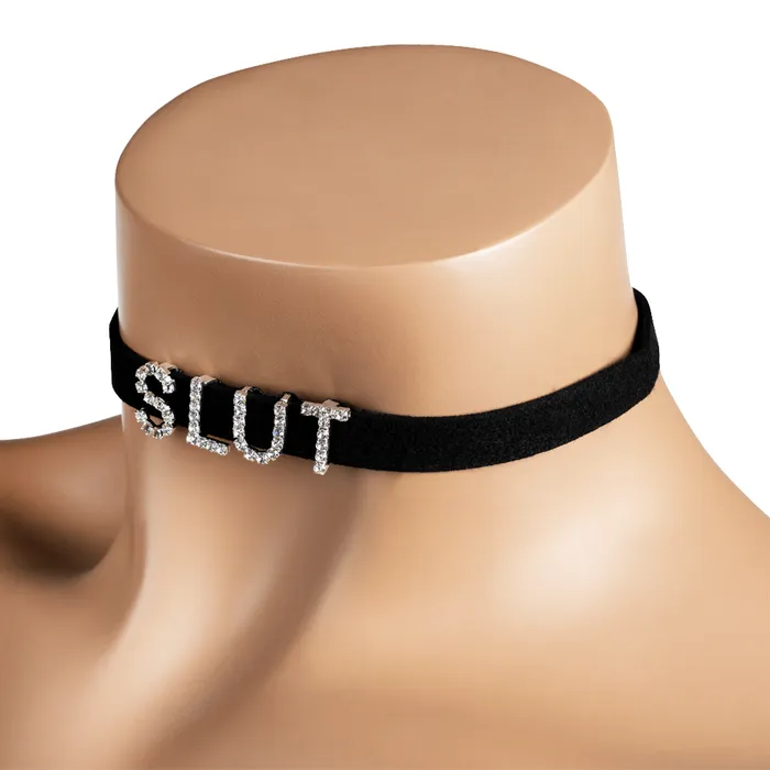 Western Fashion Slut Diamante Letter Choker Western Fashion Vibrators