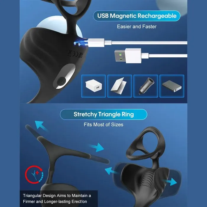 Xinghaoya Male Sex Toys App Controlled Silicone Penis Ring with Anal Vibrator