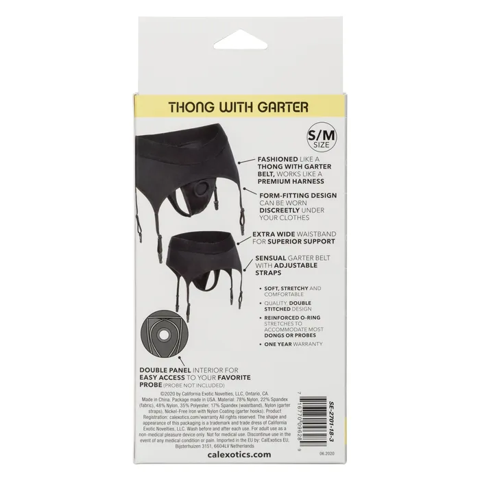 Anal CalExotics Boundless Thong With Garter Sm Black Anal CalExotics Boundless Thong With Garter Sm Black