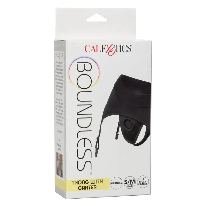 Anal CalExotics Boundless Thong With Garter Sm Black Anal CalExotics Boundless Thong With Garter Sm Black