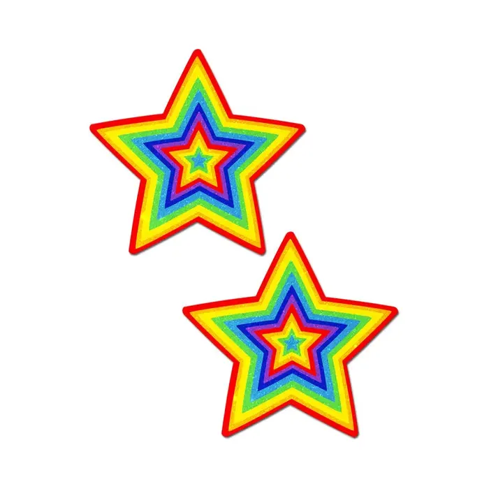 Anal Pastease Pastease Glitter Pumping Star Pasties Rainbow