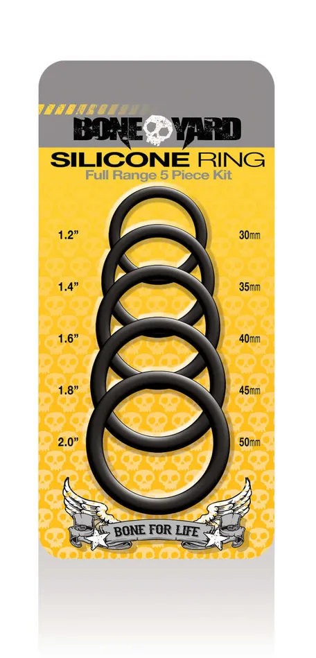 Boneyard Silicone Ring 5 Pc Kit Black Rascal Boneyard Anal Boneyard Silicone Ring 5 Pc Kit Black Rascal Boneyard Anal