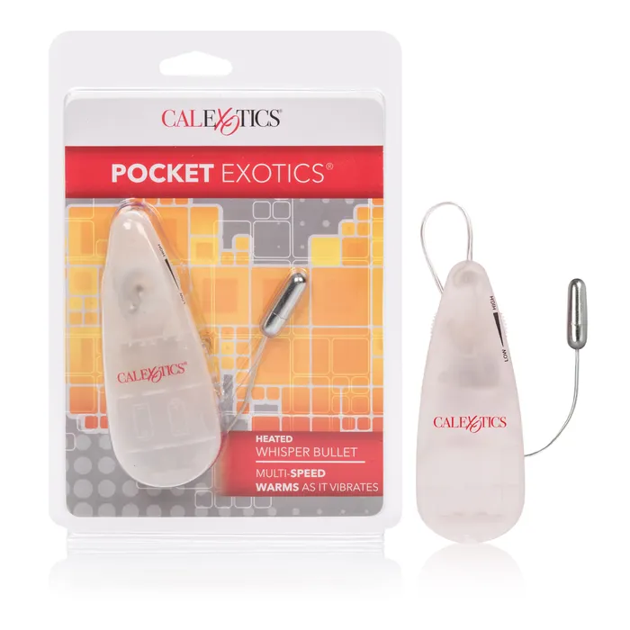 CalExotics Female Sex Toys Pocket Exotics Heated Whisper Bullet Clear