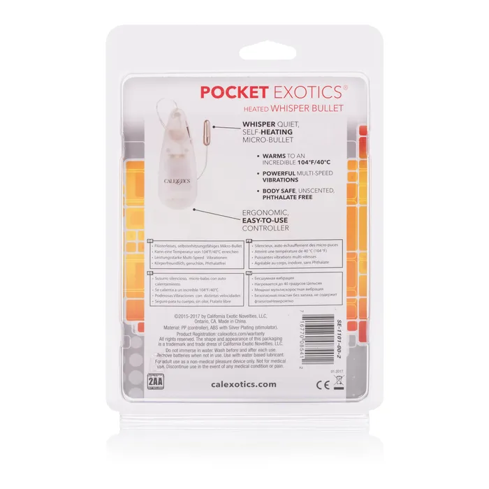 CalExotics Female Sex Toys Pocket Exotics Heated Whisper Bullet Clear CalExotics Female Sex Toys Pocket Exotics Heated Whisper Bullet Clear