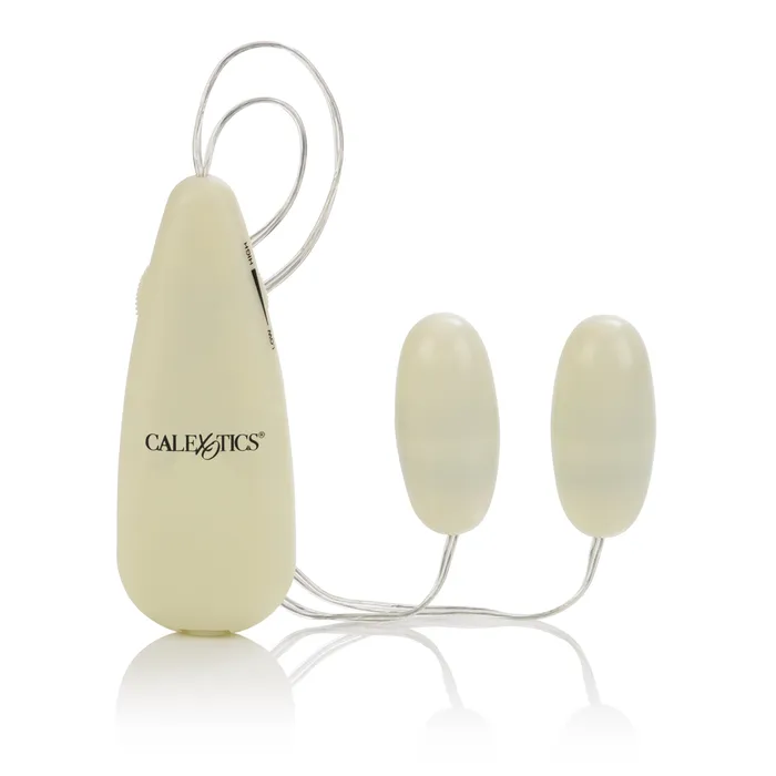 CalExotics GlowintheDark Pocket Exotics Vibrating Glowing Double Bullets Female Sex Toys CalExotics GlowintheDark Pocket Exotics Vibrating Glowing Double Bullets Female Sex Toys