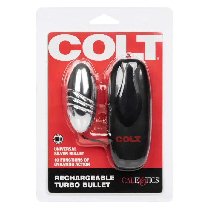 Colt Rechargeable Turbo Bullet Silver CalExotics Female Sex Toys Colt Rechargeable Turbo Bullet Silver CalExotics Female Sex Toys