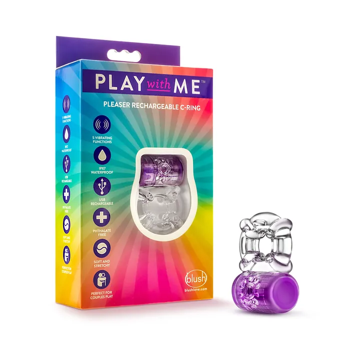 Couples Blush Novelties Play With Me Pleaser Rechargeable CRing Purple