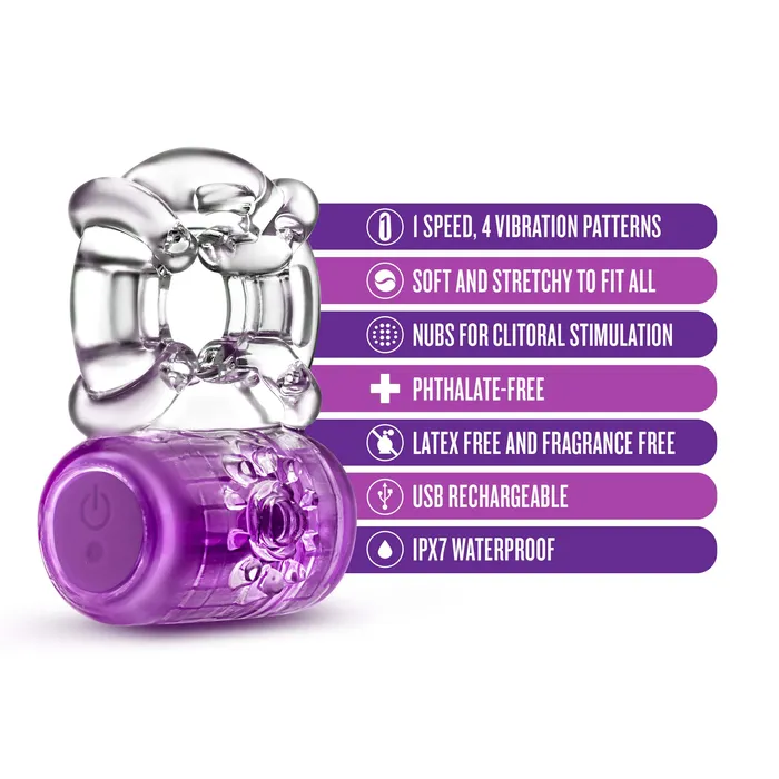 Couples Blush Novelties Play With Me Pleaser Rechargeable CRing Purple Couples Blush Novelties Play With Me Pleaser Rechargeable CRing Purple