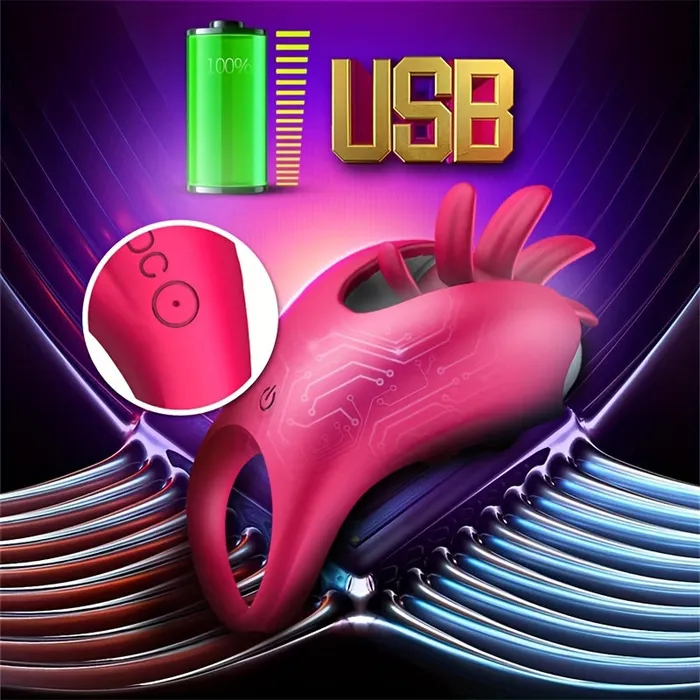 Couples Domlust Rotating Clit Clamp Vibrating Cock Ring Clitoral Licking Stimulation Couple Sex Toys