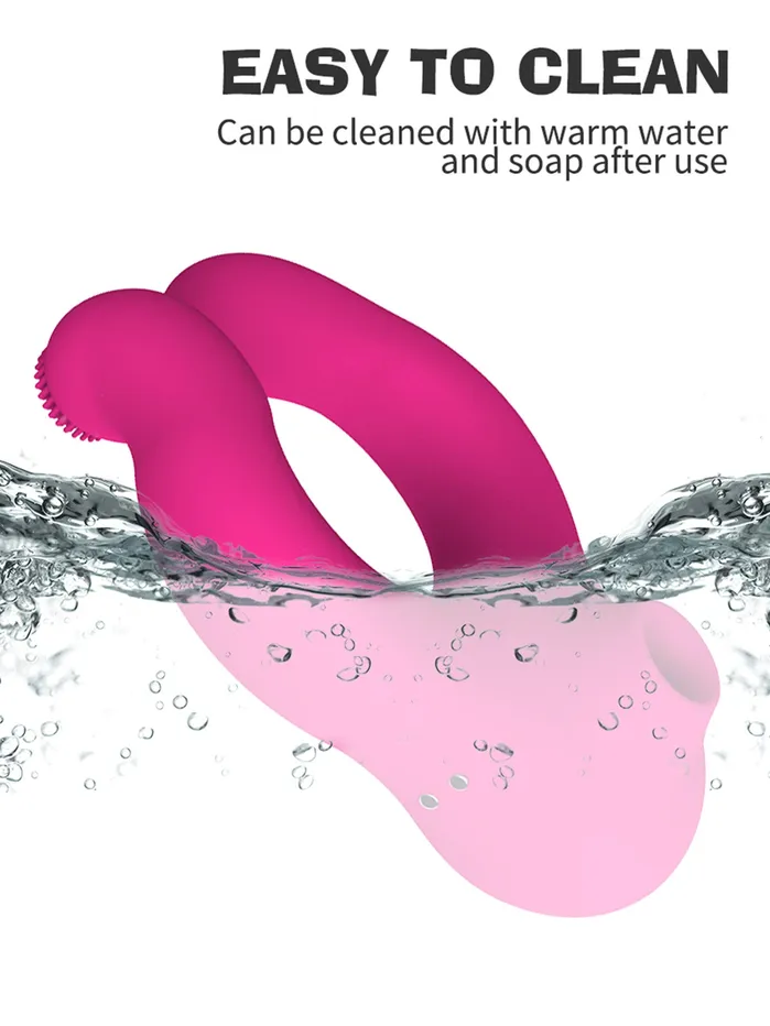 Domlust Couples Female Sucking Vibrator Male Penis Cock Ring Clamping Sex Toys for Couples Women