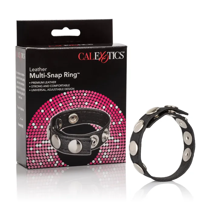 Leather MultiSnap Ring CalExotics Male Sex Toys