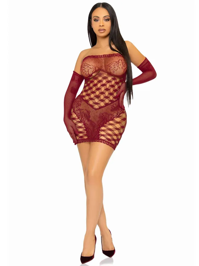 Leg Avenue Male Sex Toys 2 Pc Hardcore Net Tube Dress With Gloves One Size Burgundy Leg Avenue Male Sex Toys 2 Pc Hardcore Net Tube Dress With Gloves One Size Burgundy
