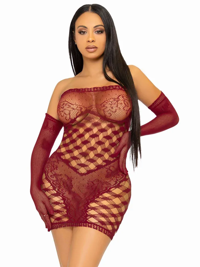 Leg Avenue Male Sex Toys 2 Pc Hardcore Net Tube Dress With Gloves One Size Burgundy Leg Avenue Male Sex Toys 2 Pc Hardcore Net Tube Dress With Gloves One Size Burgundy