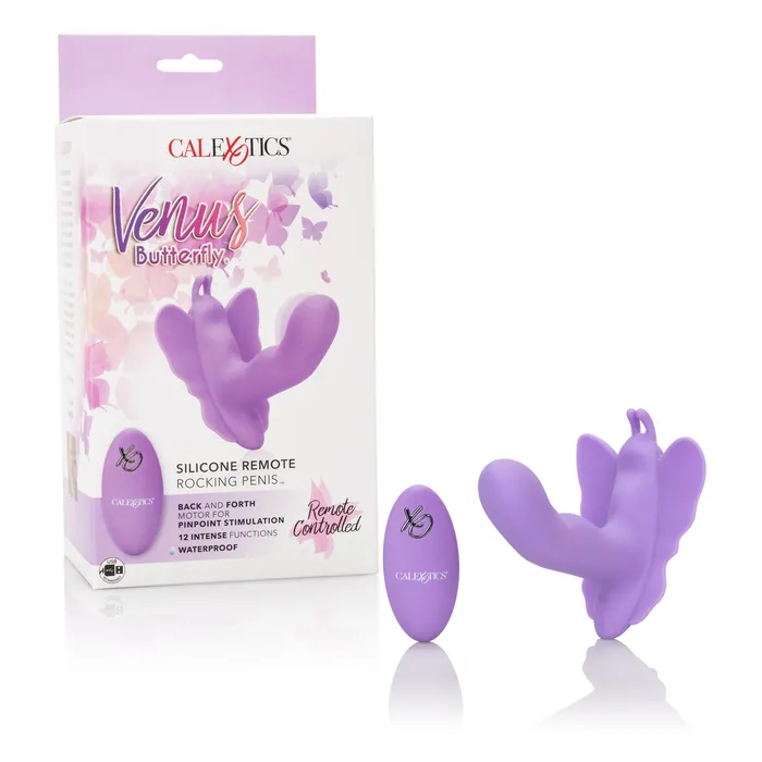 Male Sex Toys CalExotics Venus Butterfly Silicone Remote Rocking Penis