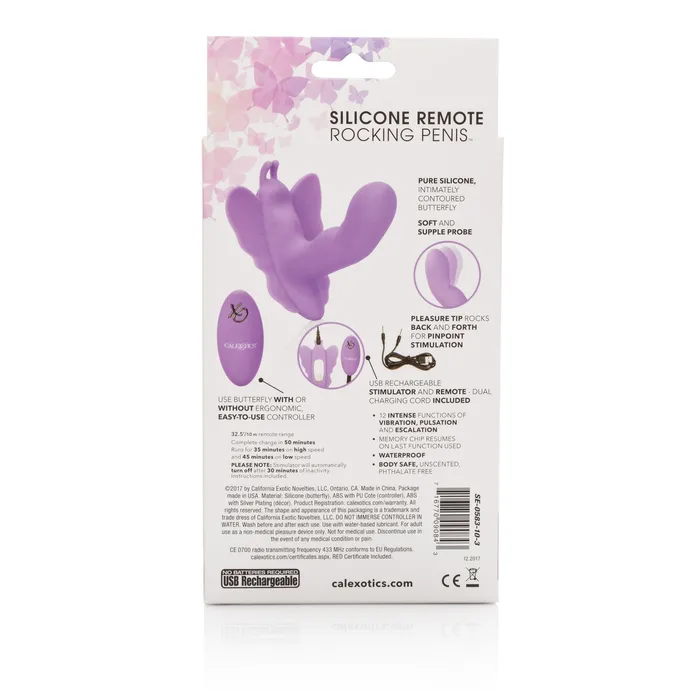 Male Sex Toys CalExotics Venus Butterfly Silicone Remote Rocking Penis