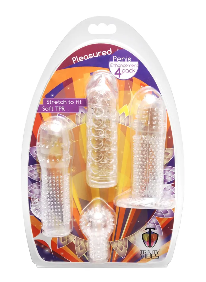 Male Sex Toys XR Brands Trinity Vibes Pleasure Penis Enhancement 4 Pack