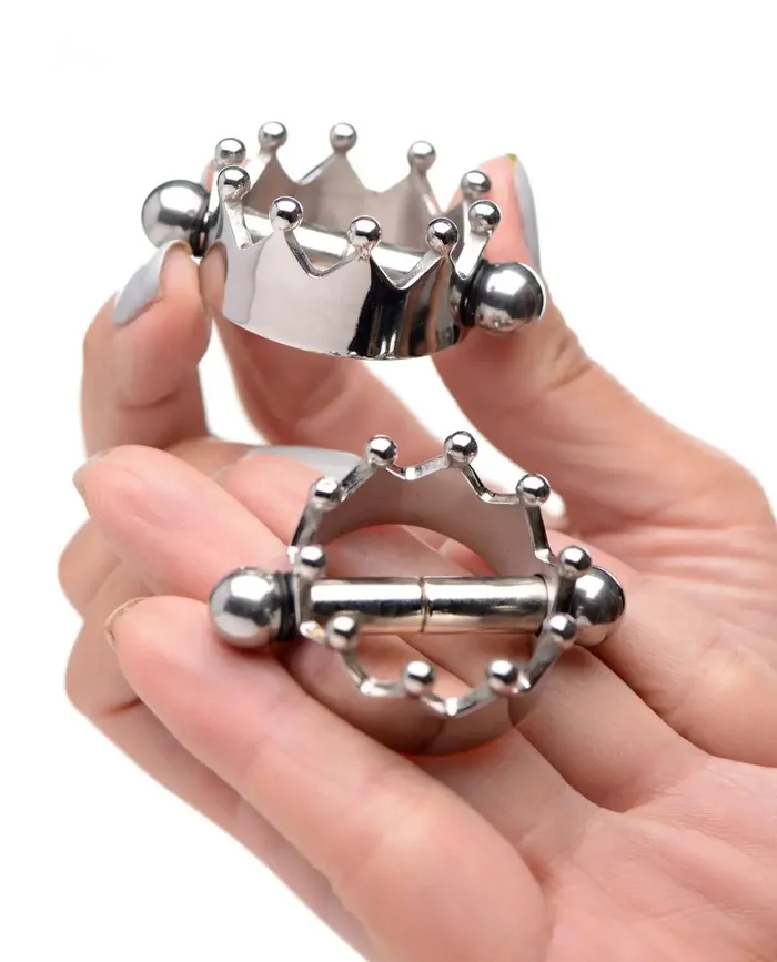 Nipple Clitoral Toys Master Series Crowned Magnetic Nipple Clamps Nipple Clitoral Toys Master Series Crowned Magnetic Nipple Clamps