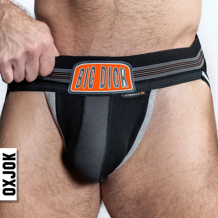 OXJok Anal Bulger the Big Pouch Jock Black Iron Small