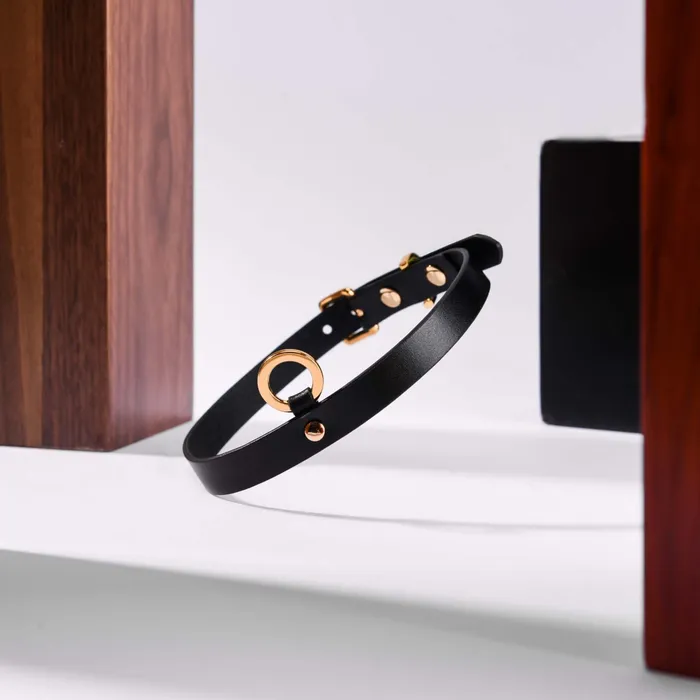 Restraints UPKO UPKO Luxury Italian Leather Thin Choker Black