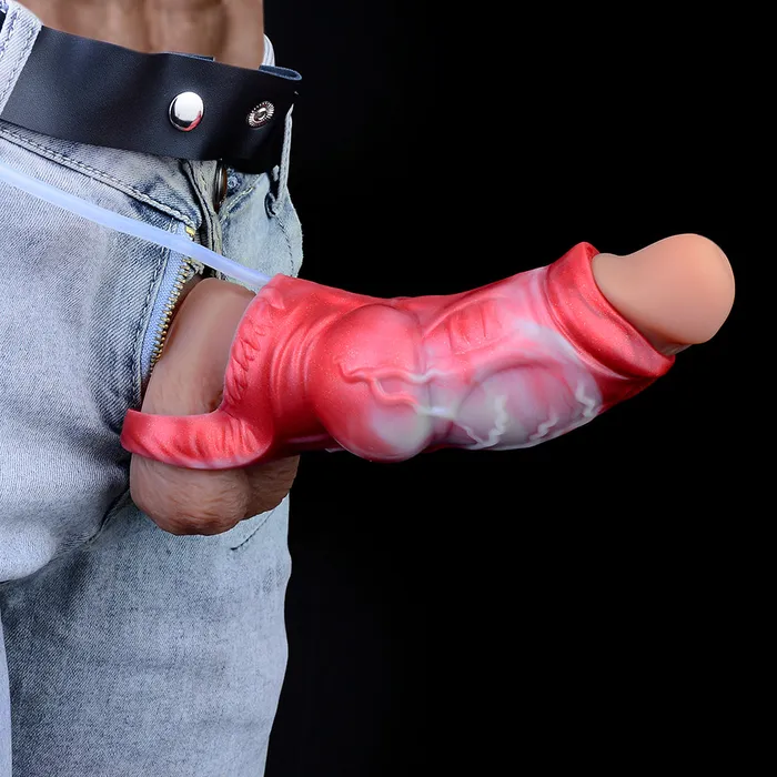 Scarlet Wyrm Huge Squirting Knot Sheath Fantasy Penis Extender DirtyToyz Male Sex Toys Scarlet Wyrm Huge Squirting Knot Sheath Fantasy Penis Extender DirtyToyz Male Sex Toys