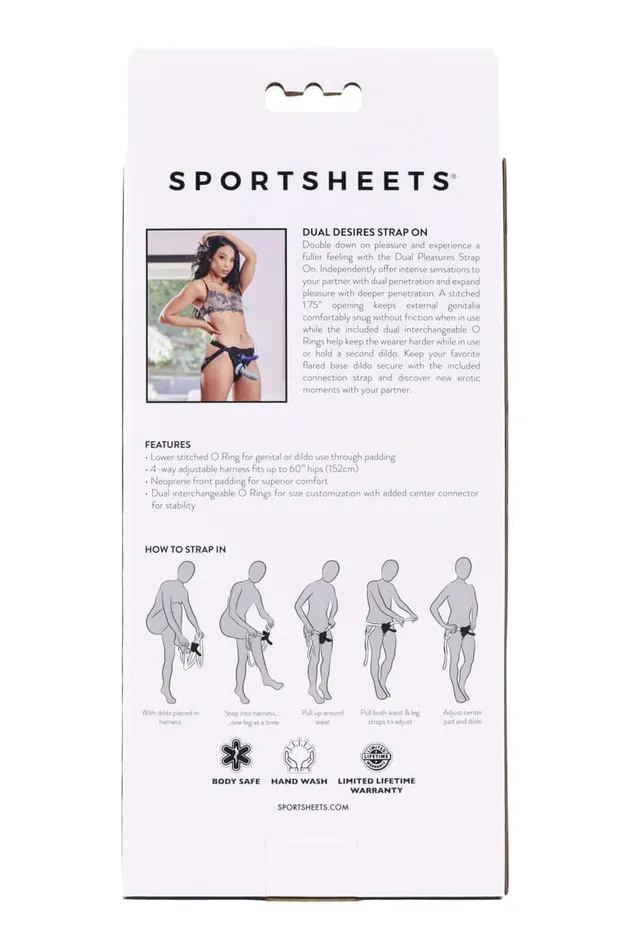 Sportsheets Female Sex Toys Dual Desires Strap on Black Sportsheets Female Sex Toys Dual Desires Strap on Black
