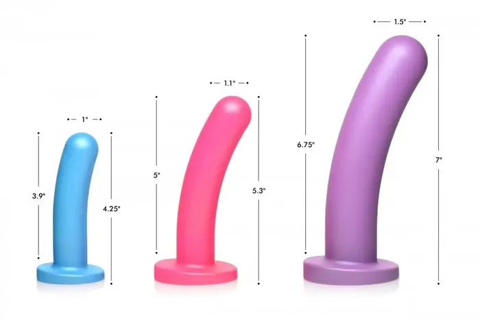Triple Peg 28X Vibrating Silicone Dildo Set with Remote Control Strap U Female Sex Toys