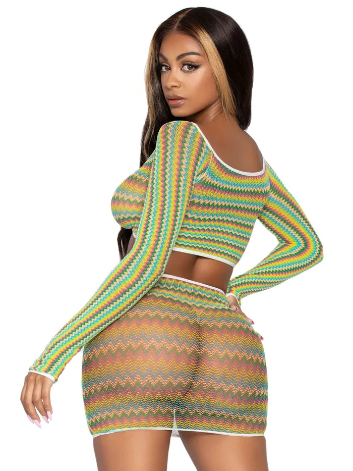 Vibrators Leg Avenue 2 Pc Zig Zag Net Crop Top and Mini Dress One Size Green Vibrators Leg Avenue 2 Pc Zig Zag Net Crop Top and Mini Dress One Size Green