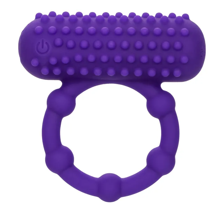 Vibrators Silicone Rechargeable 5 Bead Maximus Ring Purple CalExotics