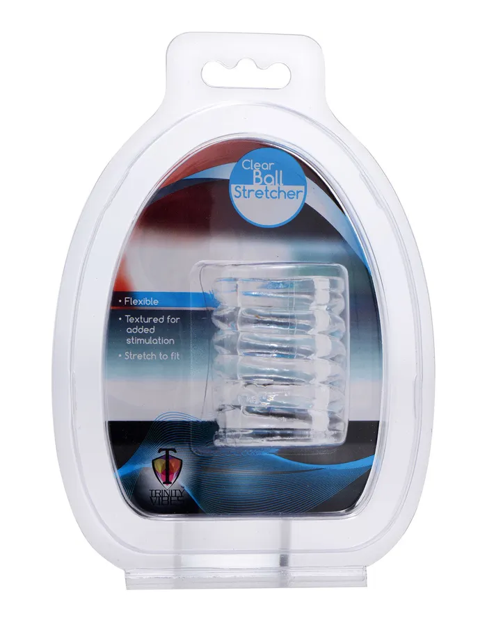 XR Brands Trinity Vibes Spiral Ball Stretcher Clear Male Sex Toys