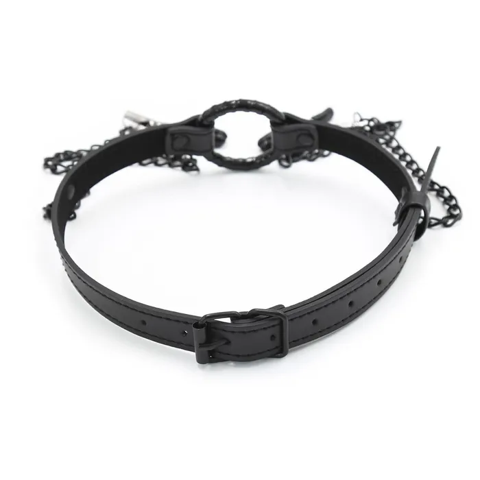 2258MQ OhMy Ring Gag with Black Wicked Nipple Clamps Set Idea Couples