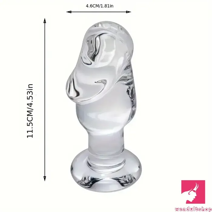463in Clear Elegant Glass Crystal Dildo For Women Men With Base Weadultshop Anal