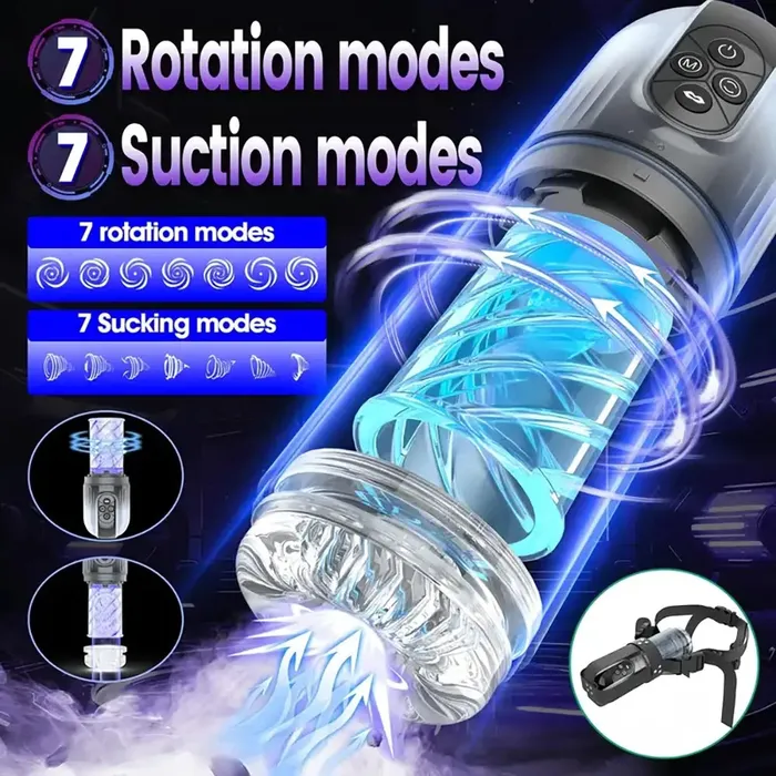 4 Pump 7 Sucking 7 Rotating 7 Licking LCD Automatic Masturbator Weadultshop Male Sex Toys