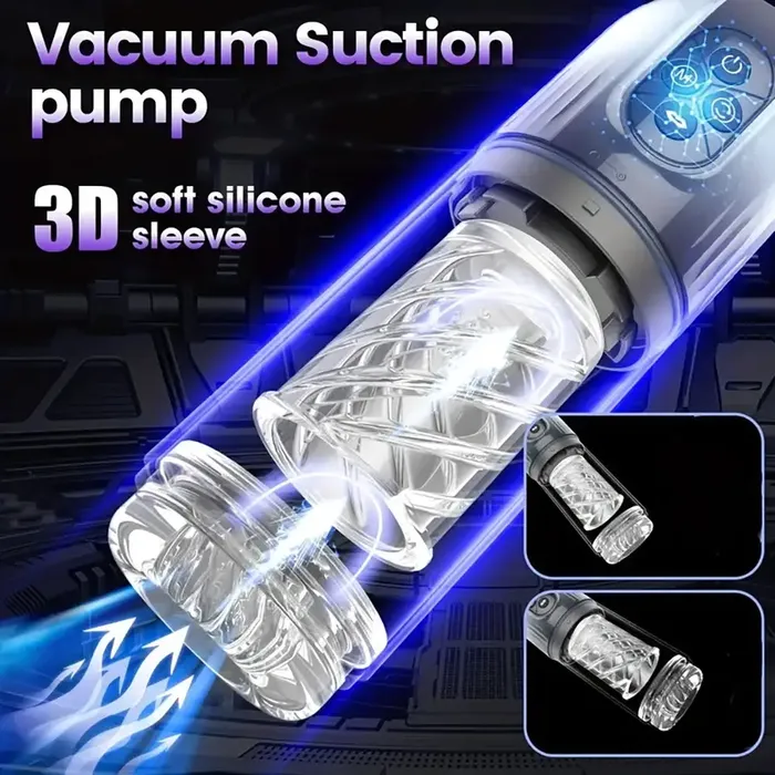 4 Pump 7 Sucking 7 Rotating 7 Licking LCD Automatic Masturbator Weadultshop Male Sex Toys