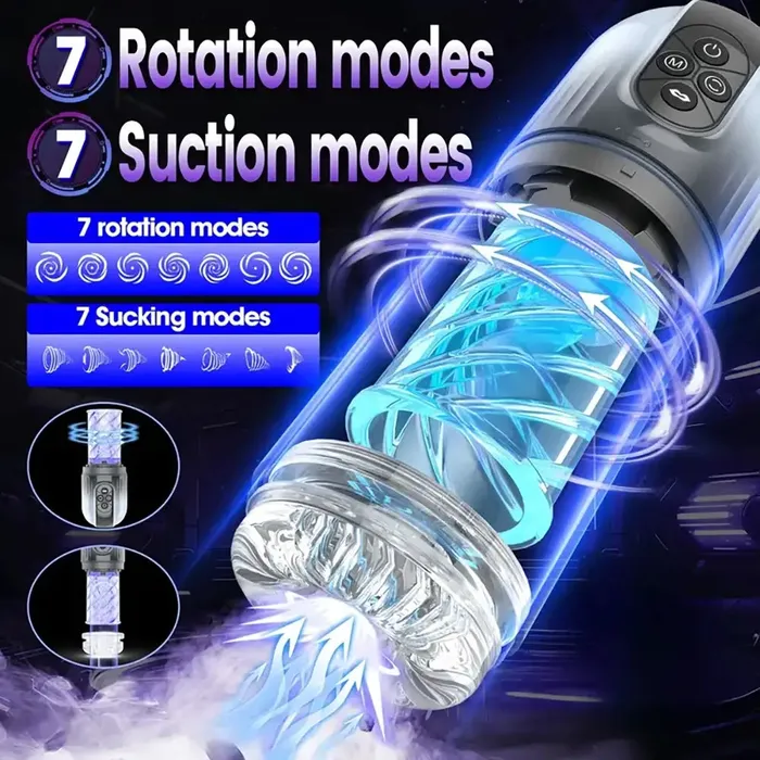 4 Pump 7 Sucking 7 Rotating 7 Licking LCD Automatic Masturbator Weadultshop Male Sex Toys