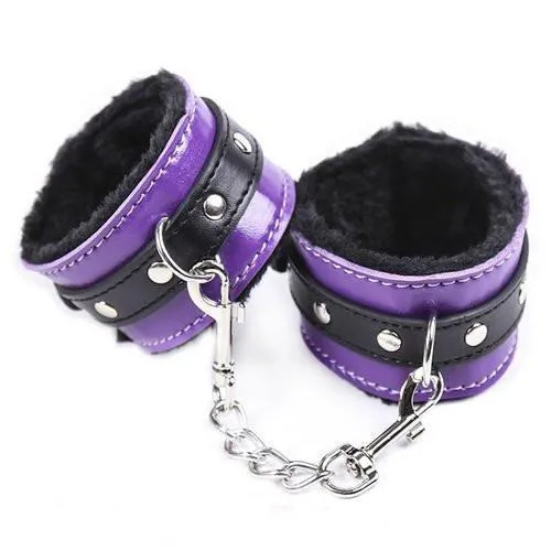 7946M Purple Seduction Fur Lined Cuffs Moonwell Vibrators