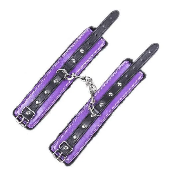 7946M Purple Seduction Fur Lined Cuffs Moonwell Vibrators