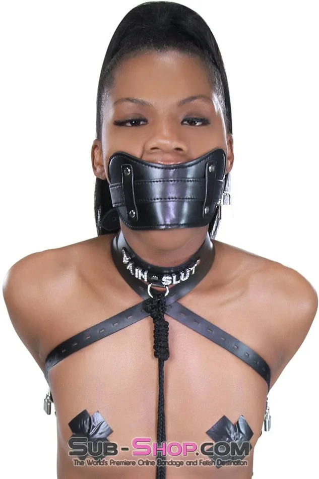 8954DL Stuffed Slave Mouth Locking Panel Gag MEGA Deal Idea Vibrators