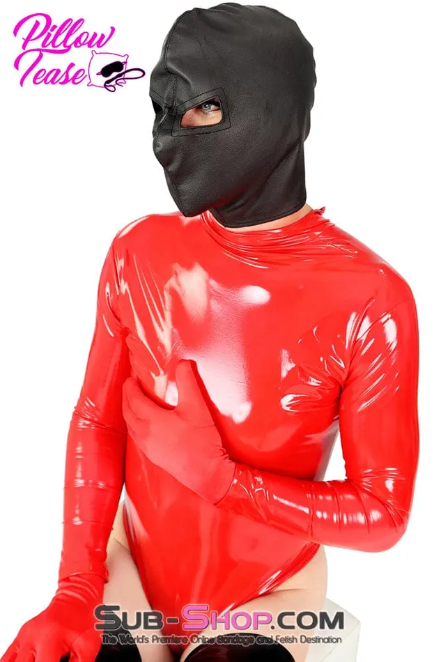 Anal SubShop Bondage and Fetish Superstore 3443HS Threat or Promise Open Eyes Black Bondage Hood