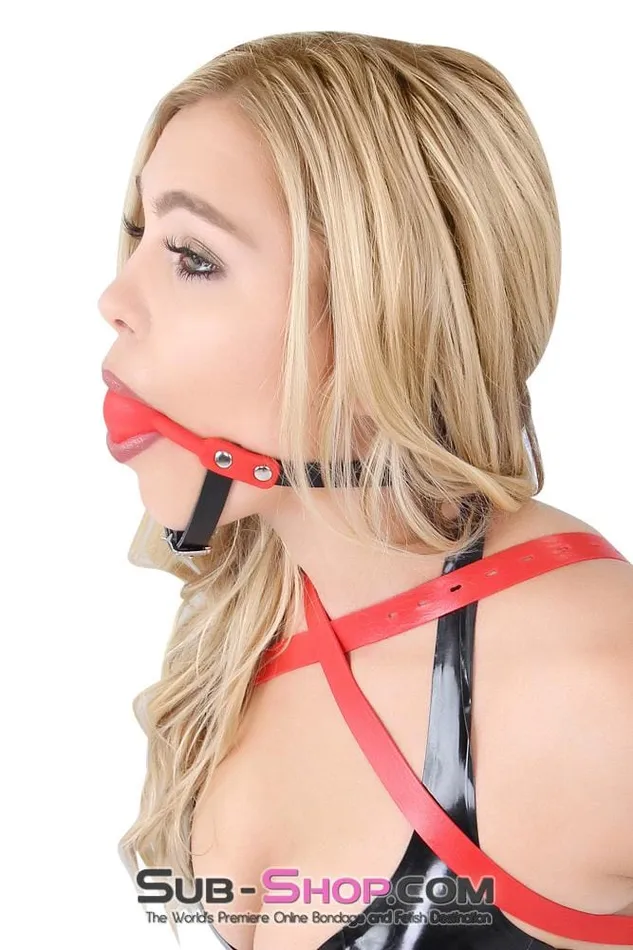 Autumn Male Sex Toys 6923A Red Silicone Ball Gag with Chin Straps