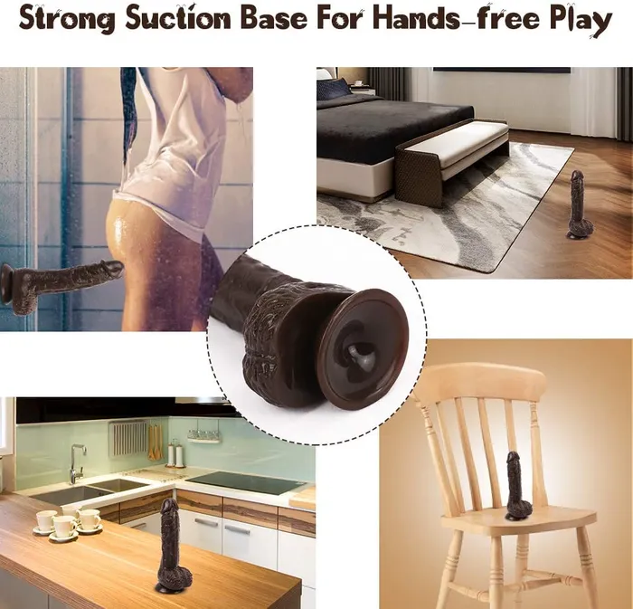 Best 7 Inch Brown Lifelike Glans Veins Testicles Dildo For Beginners mysite Anal