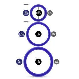 Blush Anal Performance Vs4 Pure Premium Silicone Cockring Set Indigo Blush Anal Performance Vs4 Pure Premium Silicone Cockring Set Indigo