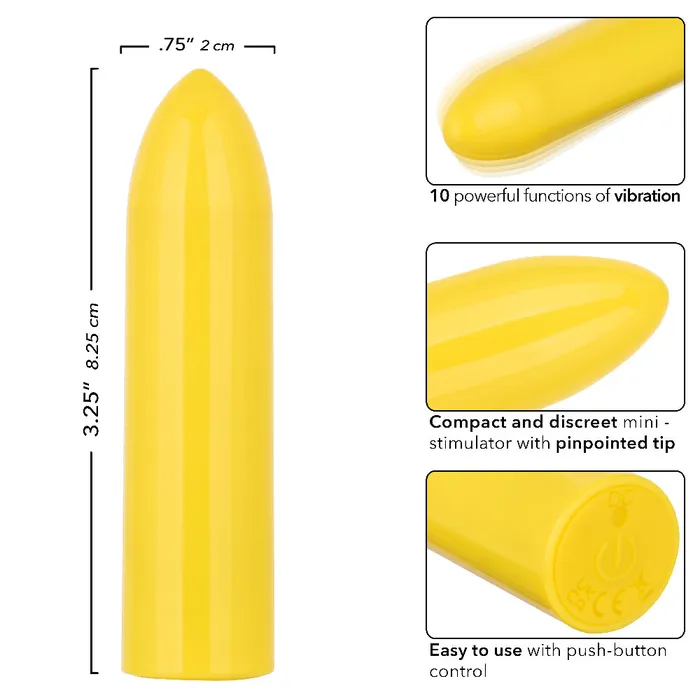 CalExotics Female Sex Toys Turbo Buzz Classic Bullet Yellow CalExotics Female Sex Toys Turbo Buzz Classic Bullet Yellow