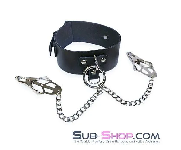 Couples Autumn 1622A Japanese Clover Nipple Clamps Bondage Collar Set