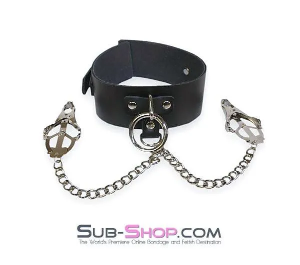 Couples Autumn 1622A Japanese Clover Nipple Clamps Bondage Collar Set
