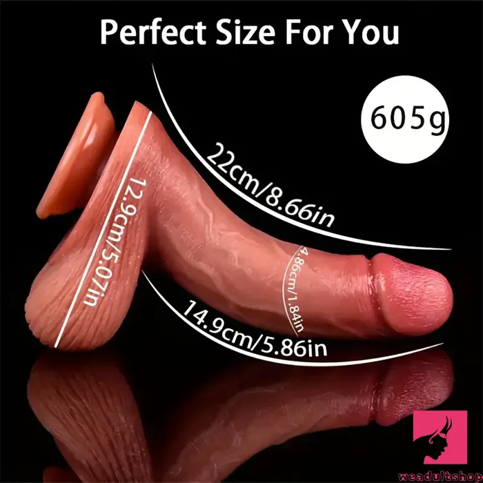 Dildos 866in Soft Real Big Silicone Curved G Spot Dildo For Hands Free Sex Weadultshop