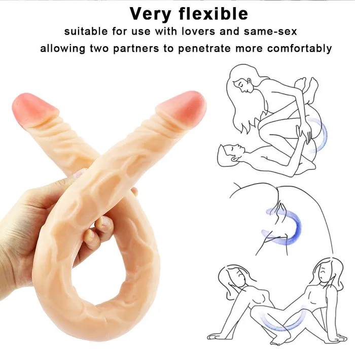 Double head 22 inch flesh color dildo Dildos